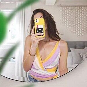 ZARA Size XS Womens Colorblock Colorful Wrap n Tie Crop Top Yellow Purple White